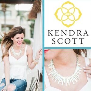 SRP $295 Gold Statement Necklace with Metallic Spikes in Dichroic Glass